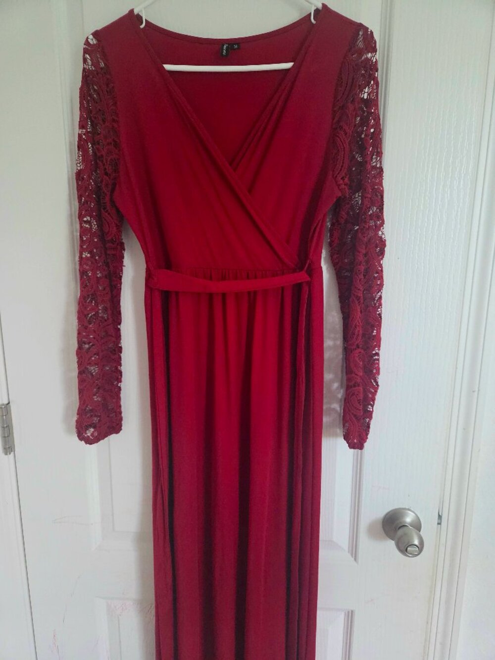 Zattcas Lace Long Sleeve Red Dress Medium $20